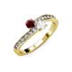 3 - Olena Ruby and White Sapphire with Side Diamonds Bypass Ring 
