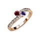 3 - Olena Ruby and Iolite with Side Diamonds Bypass Ring 