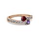 2 - Olena Ruby and Iolite with Side Diamonds Bypass Ring 