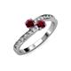 3 - Olena Ruby with Side Diamonds Bypass Ring 