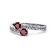 1 - Olena Ruby with Side Diamonds Bypass Ring 