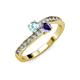 3 - Olena Aquamarine and Iolite with Side Diamonds Bypass Ring 