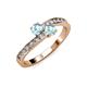 3 - Olena Aquamarine with Side Diamonds Bypass Ring 