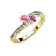 3 - Olena Pink Tourmaline and Pink Sapphire with Side Diamonds Bypass Ring 