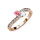 3 - Olena Pink Tourmaline and White Sapphire with Side Diamonds Bypass Ring 