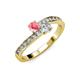 3 - Olena Pink Tourmaline and Diamond with Side Diamonds Bypass Ring 