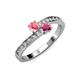 3 - Olena Pink Tourmaline and Rhodolite Garnet with Side Diamonds Bypass Ring 