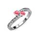 3 - Olena Pink Tourmaline with Side Diamonds Bypass Ring 