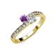 3 - Olena Amethyst and Diamond with Side Diamonds Bypass Ring 