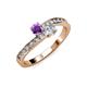 3 - Olena Amethyst and Diamond with Side Diamonds Bypass Ring 