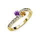 3 - Olena Amethyst and Citrine with Side Diamonds Bypass Ring 