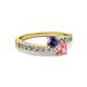 2 - Olena Iolite and Pink Tourmaline with Side Diamonds Bypass Ring 