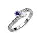 3 - Olena Iolite and White Sapphire with Side Diamonds Bypass Ring 