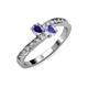 3 - Olena Iolite and Tanzanite with Side Diamonds Bypass Ring 