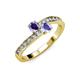 3 - Olena Iolite and Tanzanite with Side Diamonds Bypass Ring 
