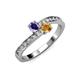 3 - Olena Iolite and Citrine with Side Diamonds Bypass Ring 