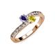 3 - Olena Iolite and Yellow Sapphire with Side Diamonds Bypass Ring 