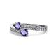 1 - Olena Iolite with Side Diamonds Bypass Ring 