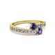 2 - Olena Iolite with Side Diamonds Bypass Ring 