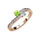 3 - Olena Peridot and Diamond with Side Diamonds Bypass Ring 