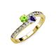 3 - Olena Peridot and Iolite with Side Diamonds Bypass Ring 