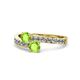 1 - Olena Peridot with Side Diamonds Bypass Ring 