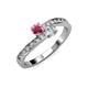 3 - Olena Rhodolite Garnet and Diamond with Side Diamonds Bypass Ring 