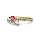 1 - Olena Rhodolite Garnet and Diamond with Side Diamonds Bypass Ring 
