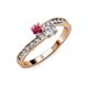3 - Olena Rhodolite Garnet and Diamond with Side Diamonds Bypass Ring 