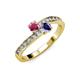 3 - Olena Rhodolite Garnet and Iolite with Side Diamonds Bypass Ring 