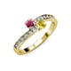 3 - Olena Rhodolite Garnet and Yellow Sapphire with Side Diamonds Bypass Ring 