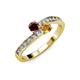 3 - Olena Red Garnet and Citrine with Side Diamonds Bypass Ring 