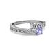 2 - Olena Diamond and Tanzanite with Side Diamonds Bypass Ring 