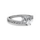 2 - Olena Diamond and White Sapphire with Side Diamonds Bypass Ring 