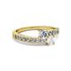 2 - Olena Diamond and White Sapphire with Side Diamonds Bypass Ring 