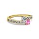 2 - Olena Diamond and Pink Sapphire with Side Diamonds Bypass Ring 