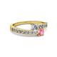 2 - Olena Diamond and Pink Tourmaline with Side Diamonds Bypass Ring 