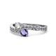 1 - Olena Diamond and Iolite with Side Diamonds Bypass Ring 