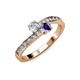 3 - Olena Diamond and Iolite with Side Diamonds Bypass Ring 