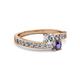 2 - Olena Diamond and Iolite with Side Diamonds Bypass Ring 