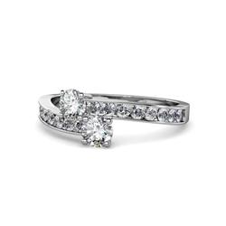 Olena Diamond Bypass Ring Diamond Stone Womens Bypass Engagement Ring ctw K White Gold