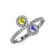 4 - Kevia Yellow Diamond and Tanzanite with Side Diamonds Bypass Ring 