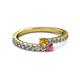 2 - Delise 3.40mm Round Citrine and Rhodolite Garnet with Side Diamonds Bypass Ring 