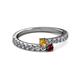 2 - Delise 3.40mm Round Citrine and Ruby with Side Diamonds Bypass Ring 