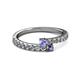 2 - Delise 3.40mm Round Tanzanite and Iolite with Side Diamonds Bypass Ring 