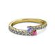 2 - Delise 3.40mm Round Tanzanite and Rhodolite Garnet with Side Diamonds Bypass Ring 