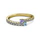 2 - Delise 3.40mm Round Tanzanite and Aquamarine with Side Diamonds Bypass Ring 
