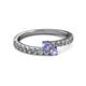 2 - Delise 3.40mm Round Tanzanite with Side Diamonds Bypass Ring 