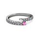 2 - Delise 3.40mm Round White and Pink Sapphire with Side Diamonds Bypass Ring 