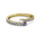 2 - Delise 3.40mm Round White Sapphire and Iolite with Side Diamonds Bypass Ring 